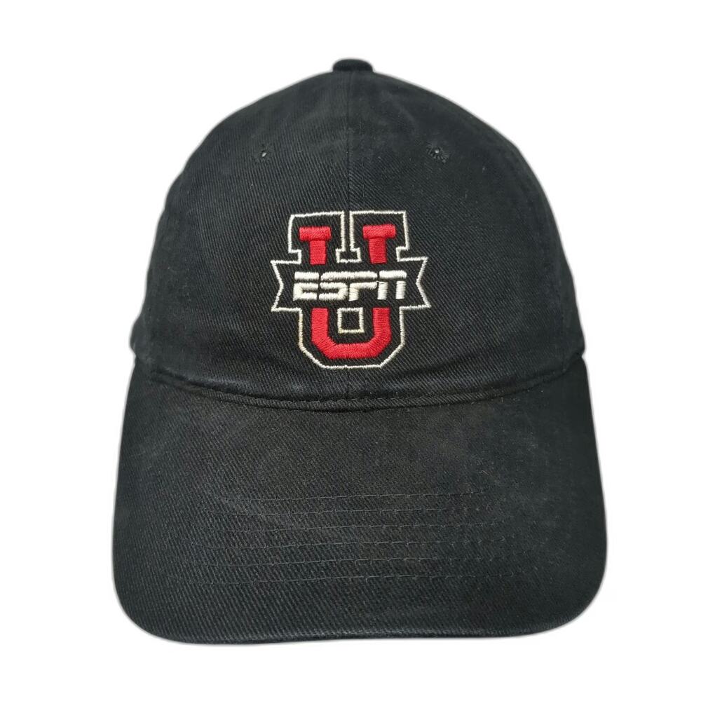 Sportsman Baseball Cap Black One Size ESPNU Never Graduate ESPN College Logo Hat